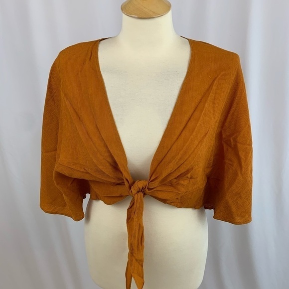 Revolve The East Order Amelie Tie Front Boho Top - Picture 2 of 7